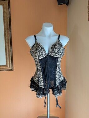 Marisa Leopard Print Lace Bustier Corset Top